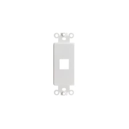 Cable Wholesale Decora Wall Plate Insert, White, 1 Keystone Jack, Single Gang 302-1D-W